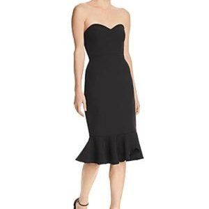 BCBGMaxAzria Black Strapless Cocktail Dress 0